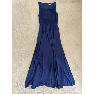 Xhilaration Navy Crochet Maxi Dress Size M